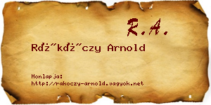 Rákóczy Arnold névjegykártya