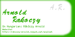arnold rakoczy business card